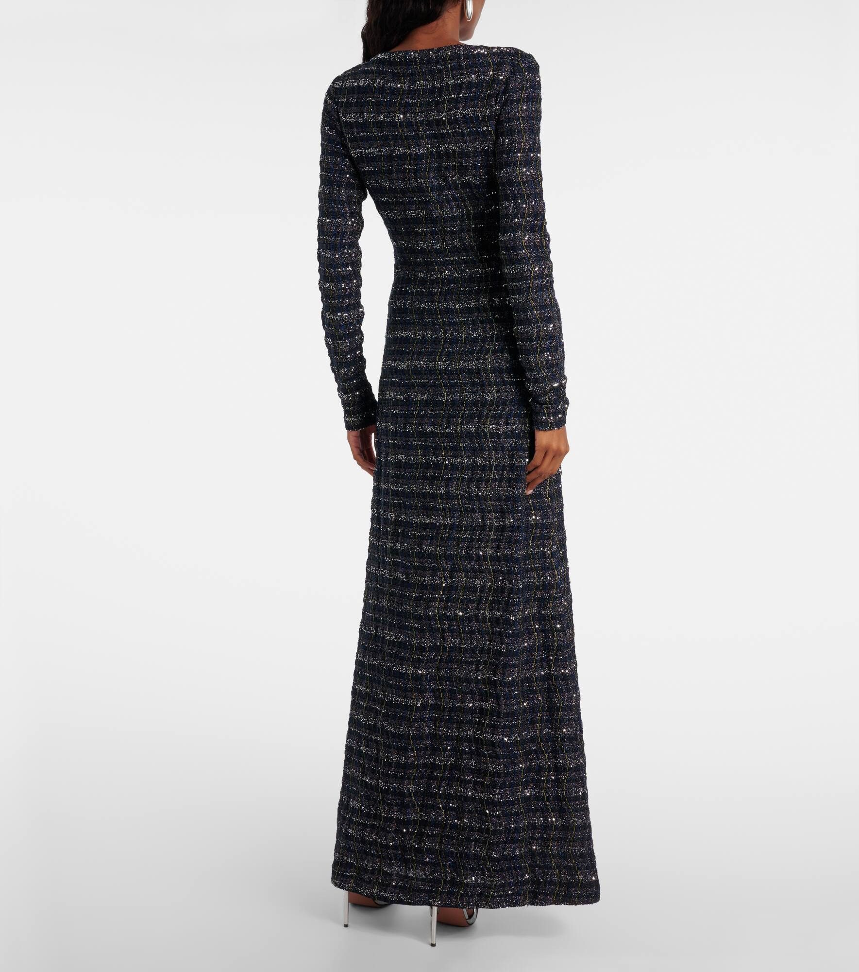 Cutout knitted lamé maxi dress - 3