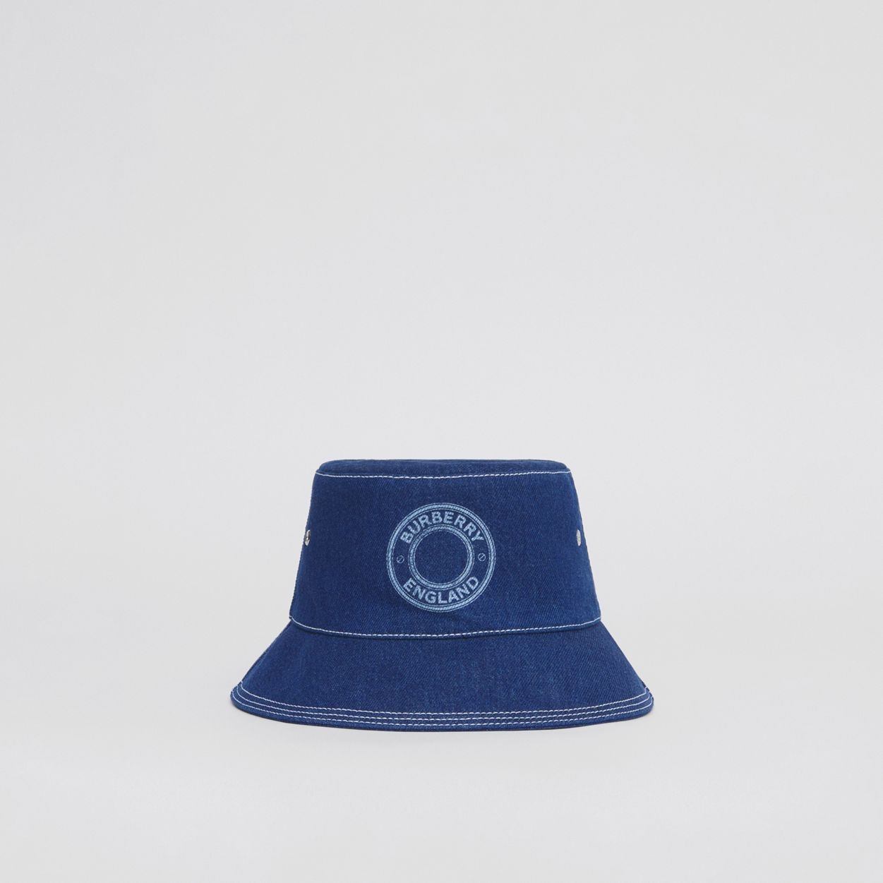 Logo Graphic Topstitched Denim Bucket - 1