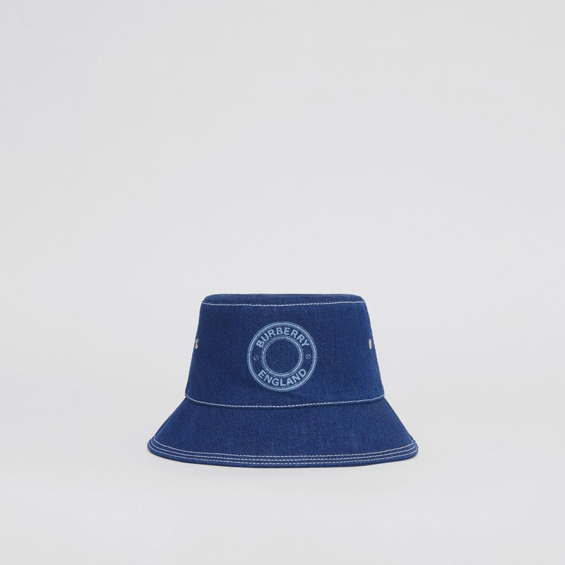 Logo Graphic Topstitched Denim Bucket 1
