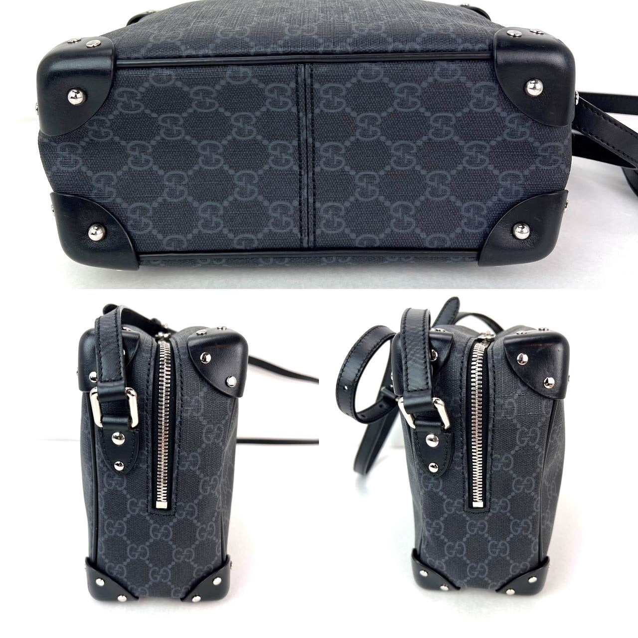 Gucci Black GG Supreme Selleria Square Messenger Bag - 4