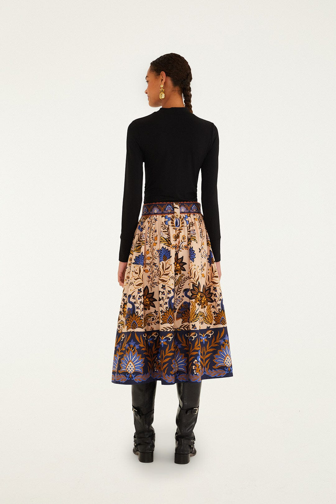 Pink Marvelous Garden Midi Skirt - 3