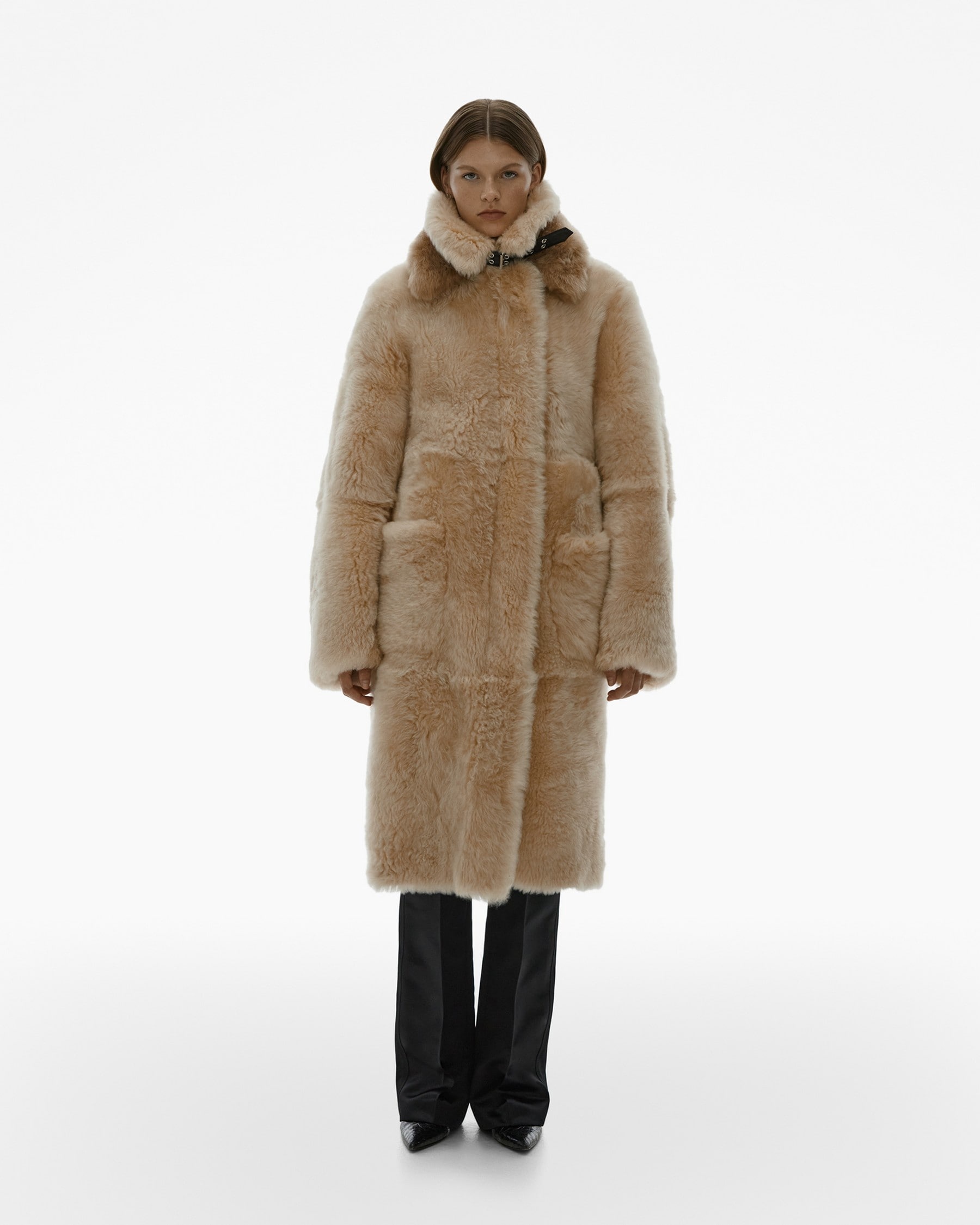 RIBBED SHEARLING COAT - 2