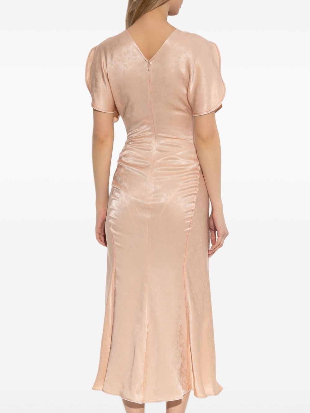 draped-detailing midi dress - 4