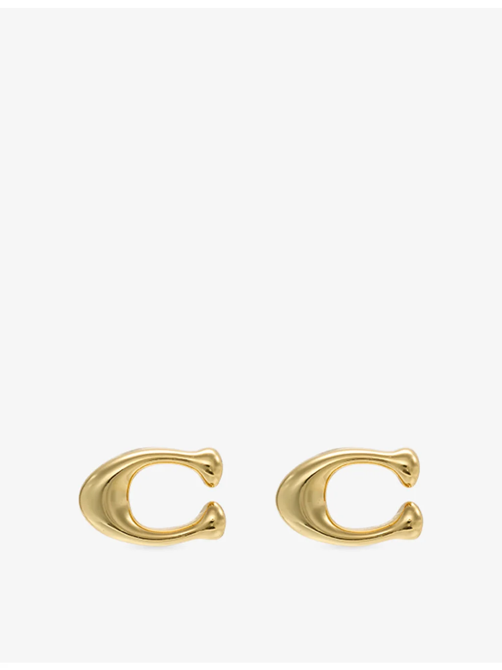 C Bubble Brass Stud Earrings - 1
