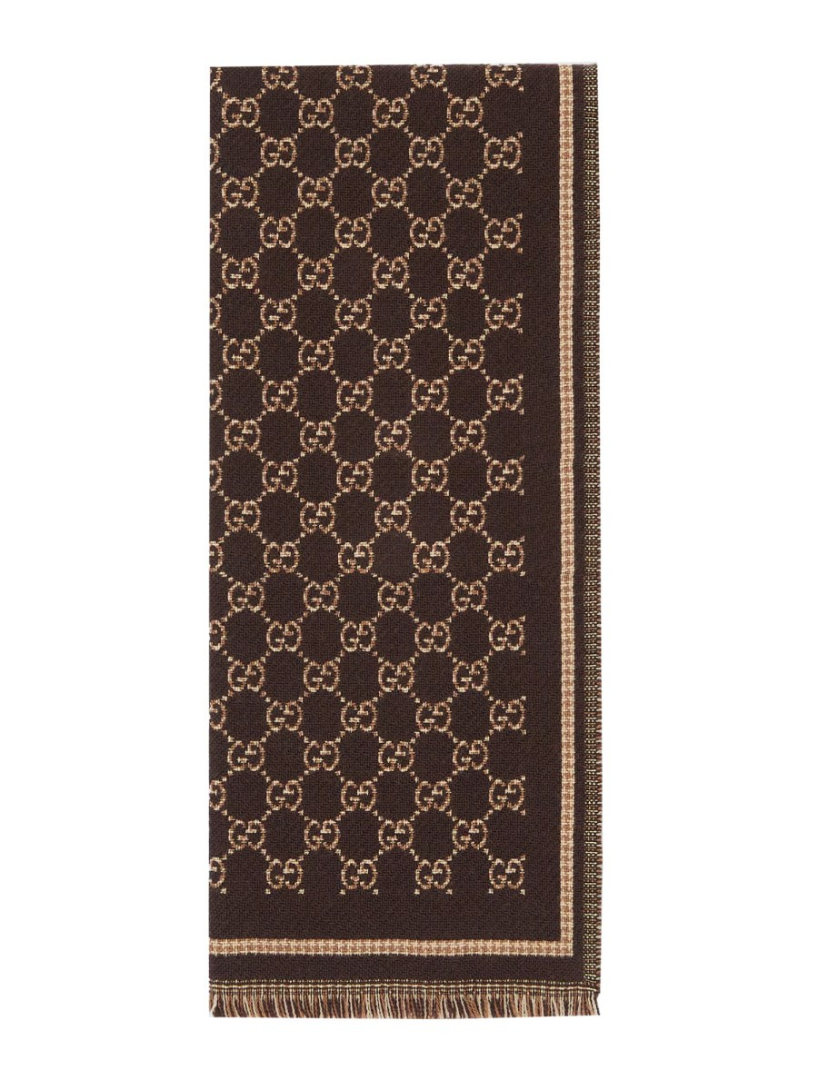 GG JACQUARD WOOL SCARF - 1