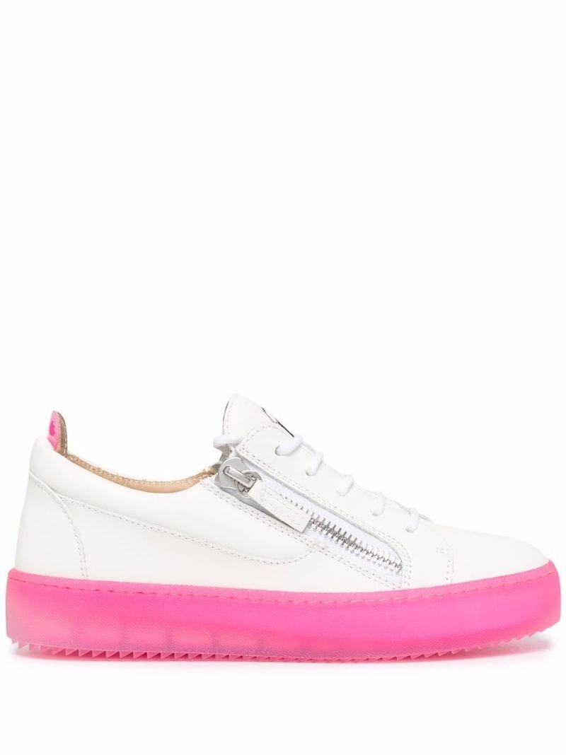 zip-detail low-top trainers - 1