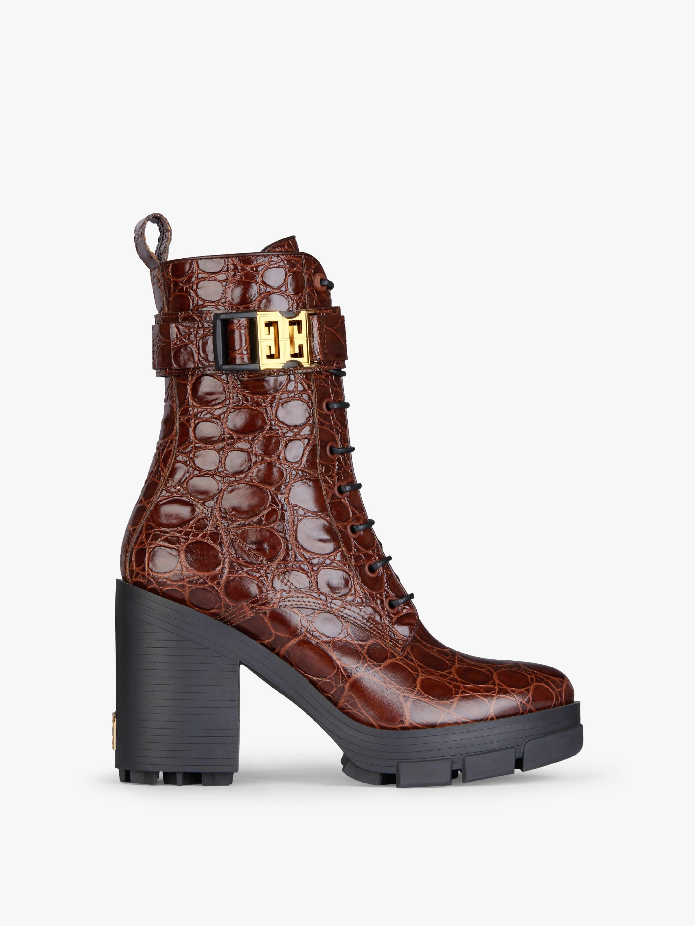 TERRA BOOTS IN CROCODILE EFFECT LEATHER - 1