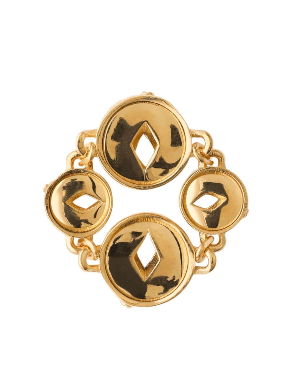 Hollow Medallion gold-plated ring - 1