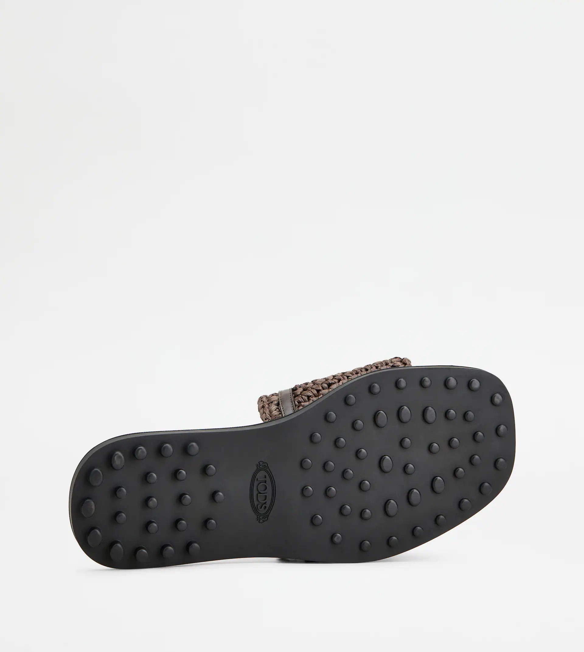 SANDALS IN RAFFIA AND LEATHER - BROWN - 3