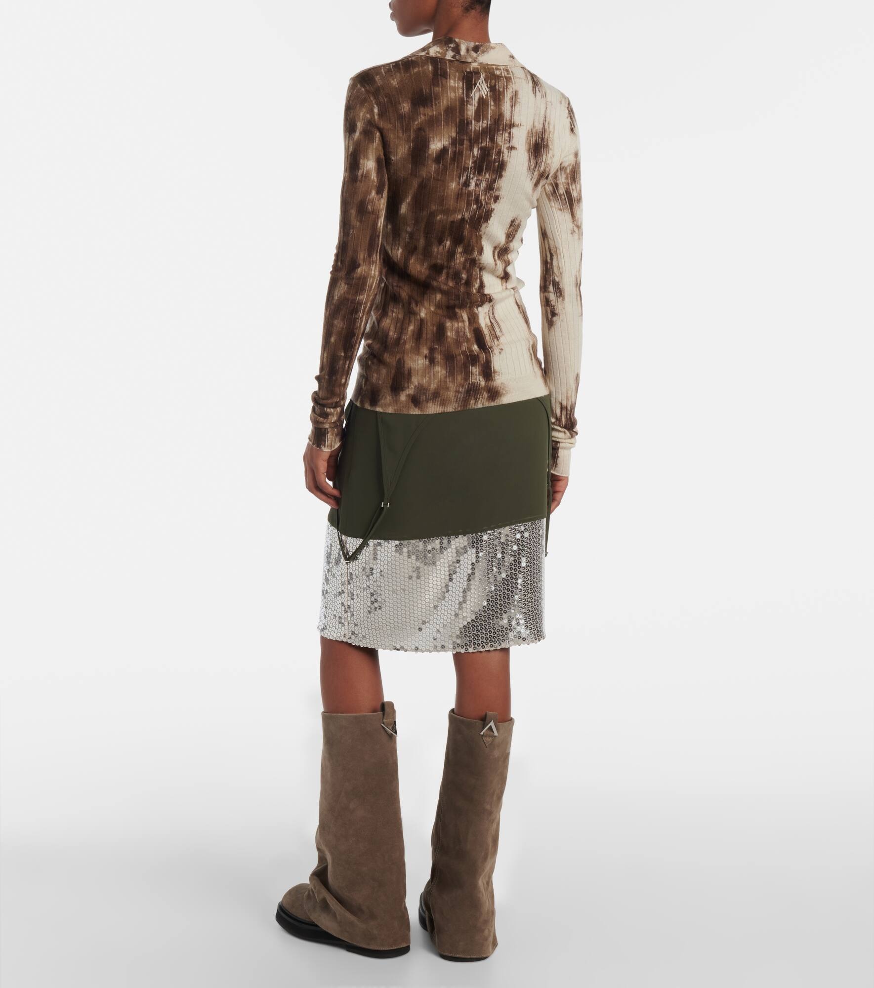Printed cashmere and silk polo sweater - 3