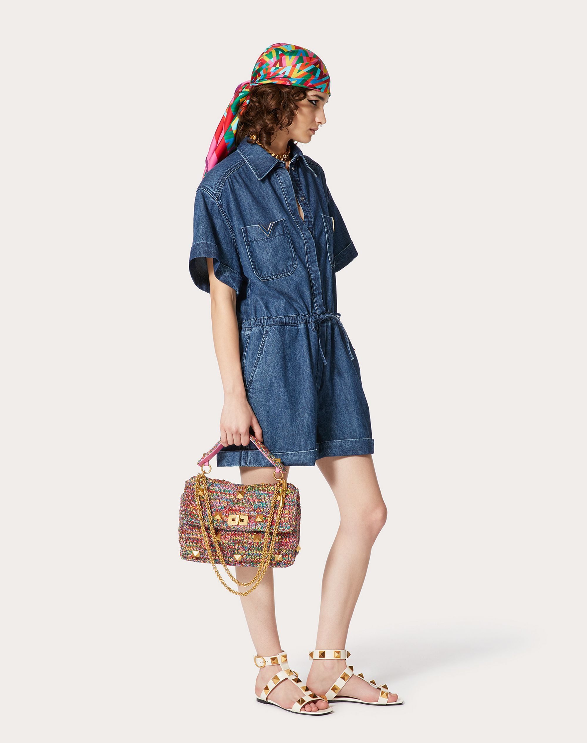 JUMPSUIT IN CHAMBRAY DENIM - 2