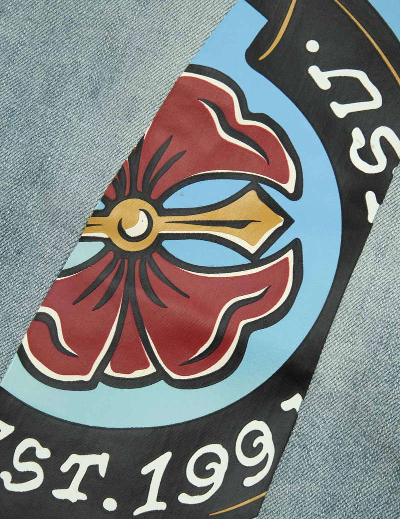 PLAYFUL GODHEAD DAICOCK PRINT REGULAR FIT DENIM SHORTS 8