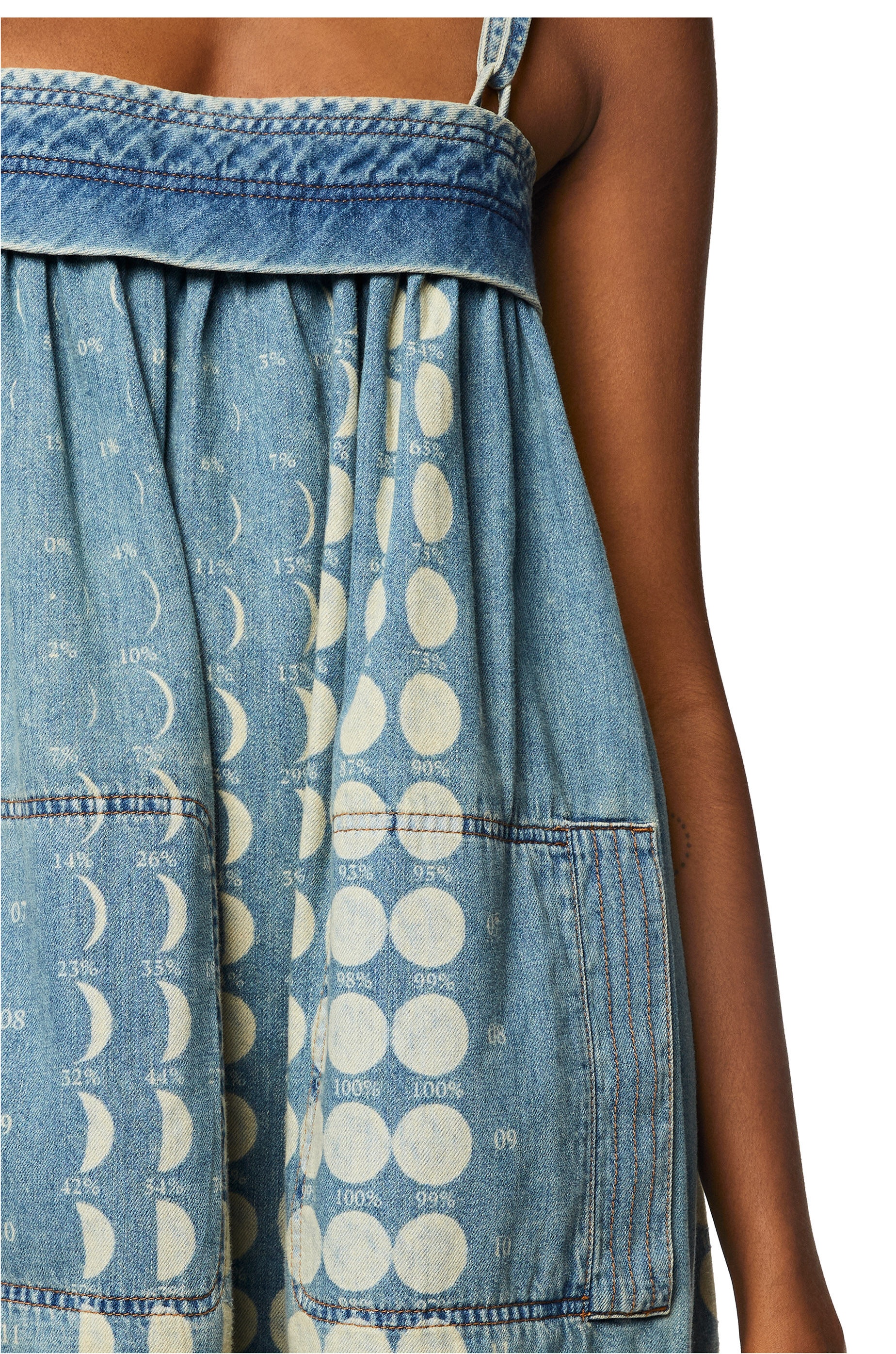 Moon strappy dress in denim - 4