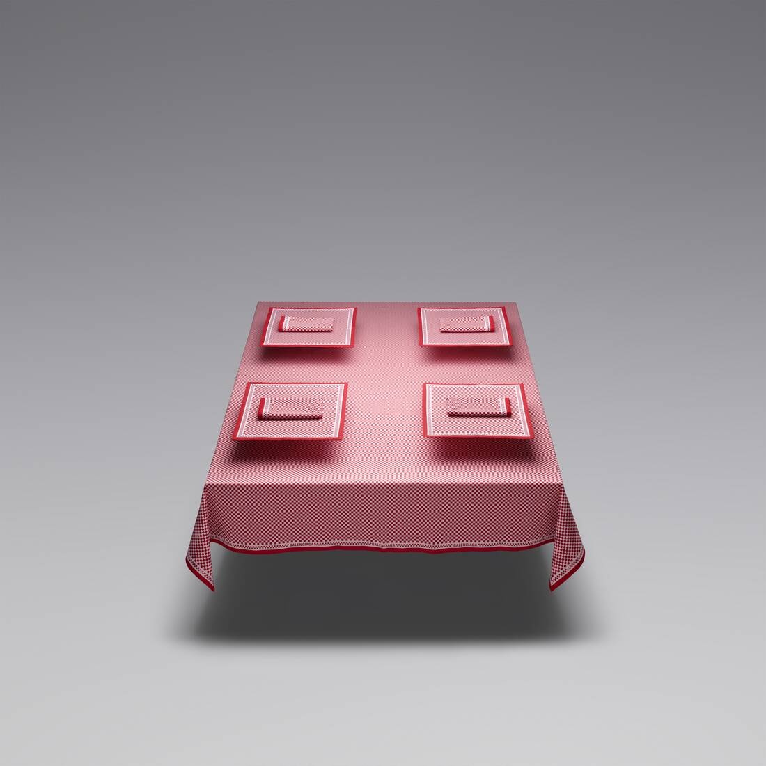 Bistro Table Set  in Red/white - 5