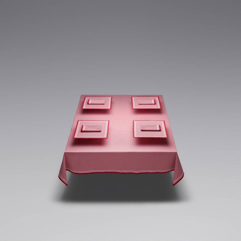 Bistro Table Set  in Red/white 5