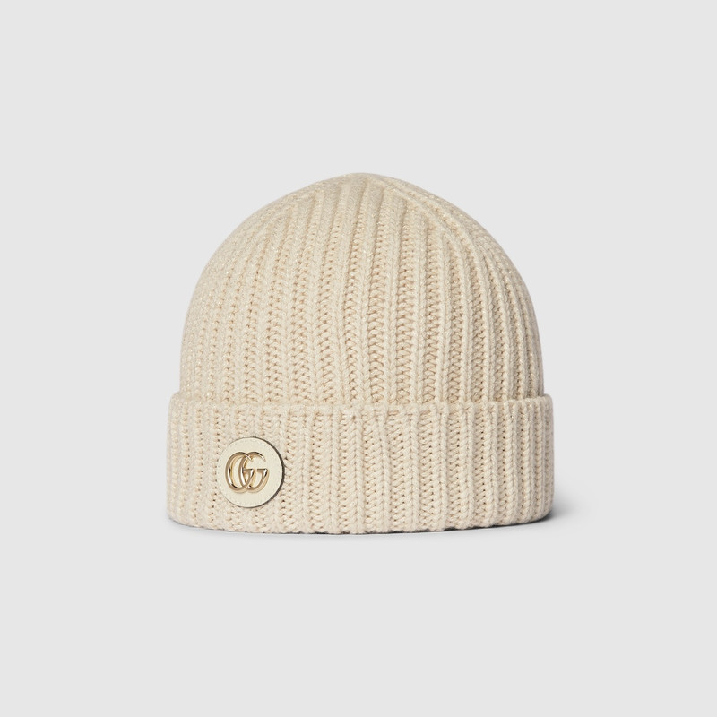 GUCCI Rib knit wool viscose lamé hat outlook