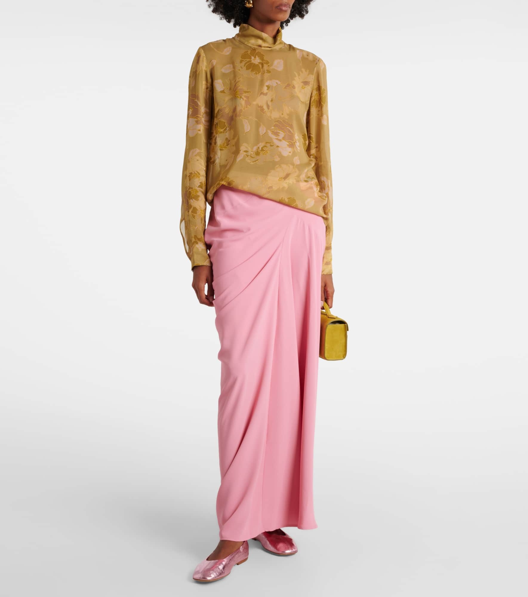 Draped crêpe maxi skirt - 2