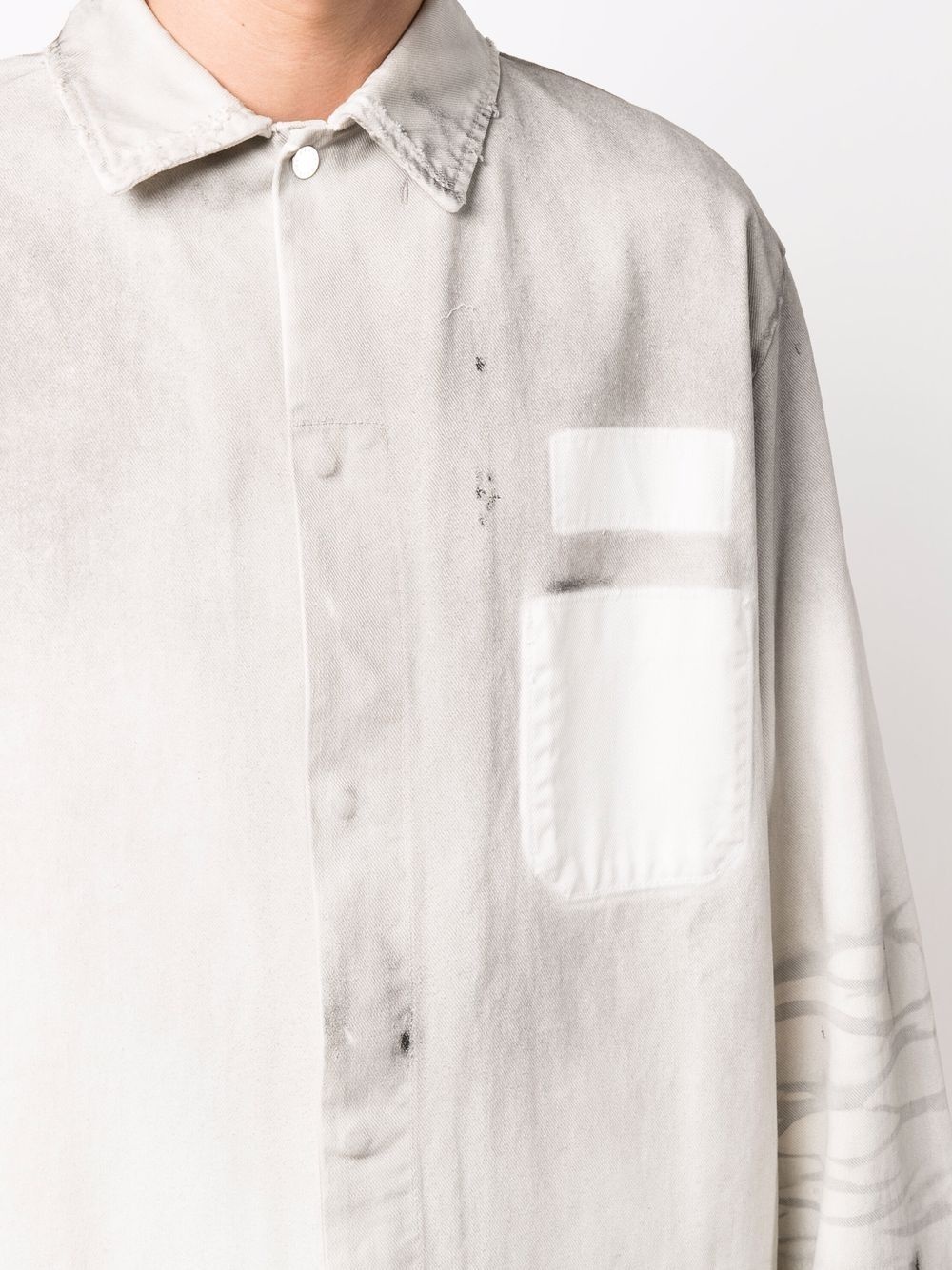 distressed-effect cotton shirt - 5