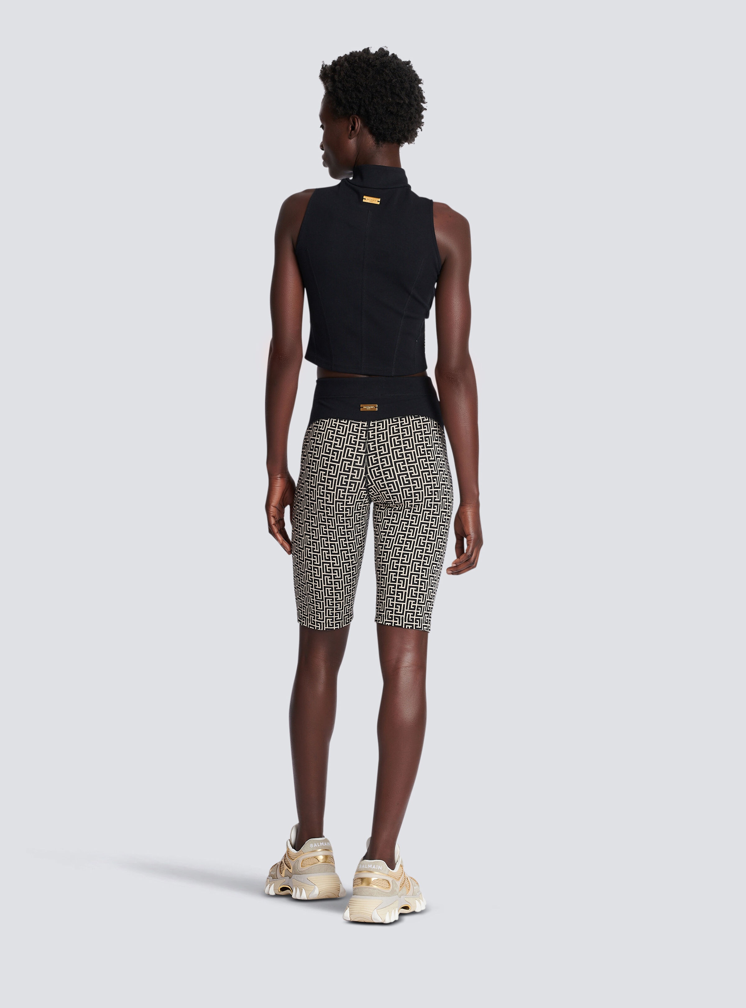 Monogrammed jersey cycling shorts - 4