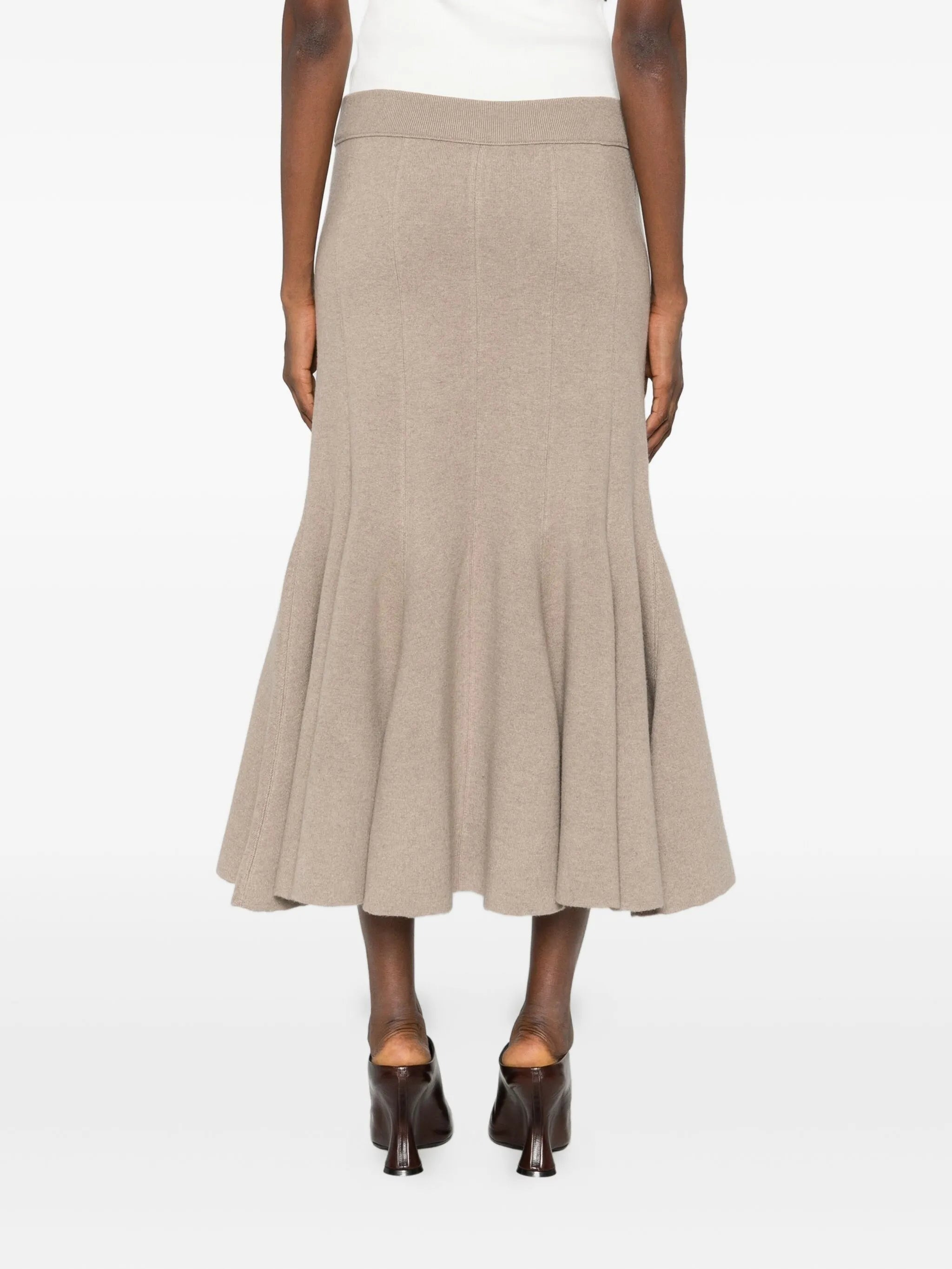 peplum-hem midi skirt - 4