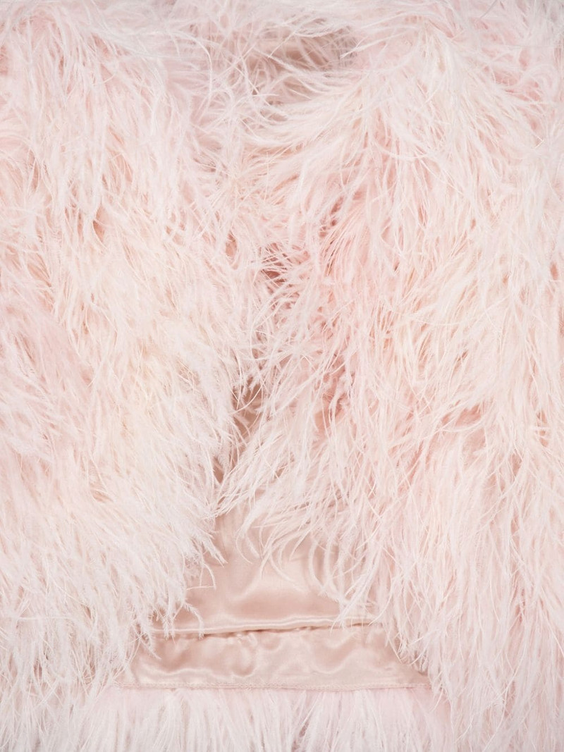 feather-detail cropped jacket 3