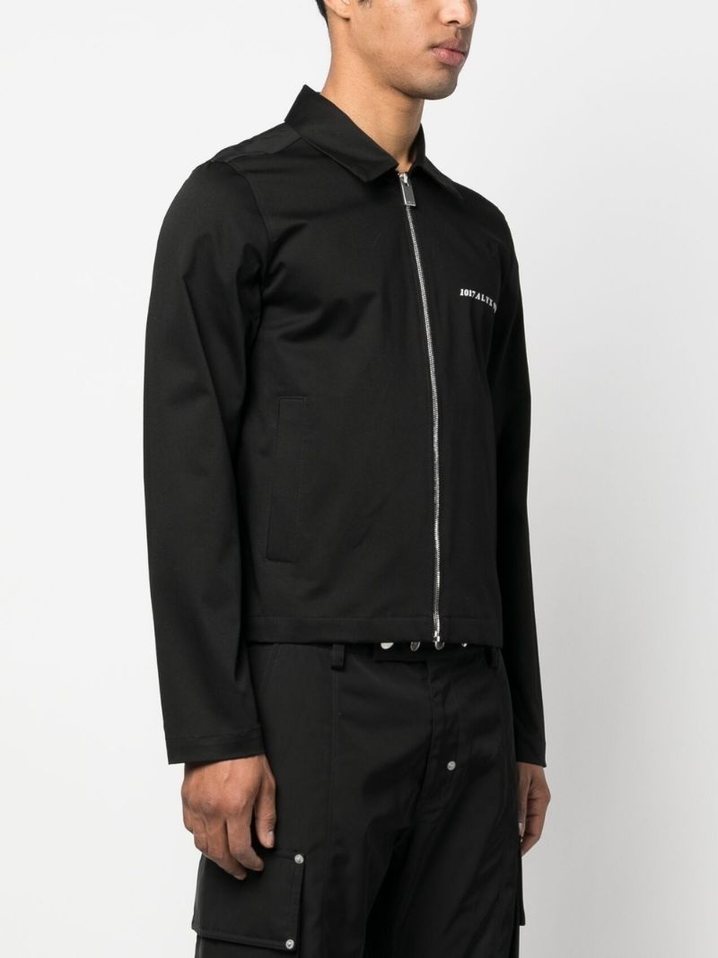 logo-print detail zipped jacket - 4