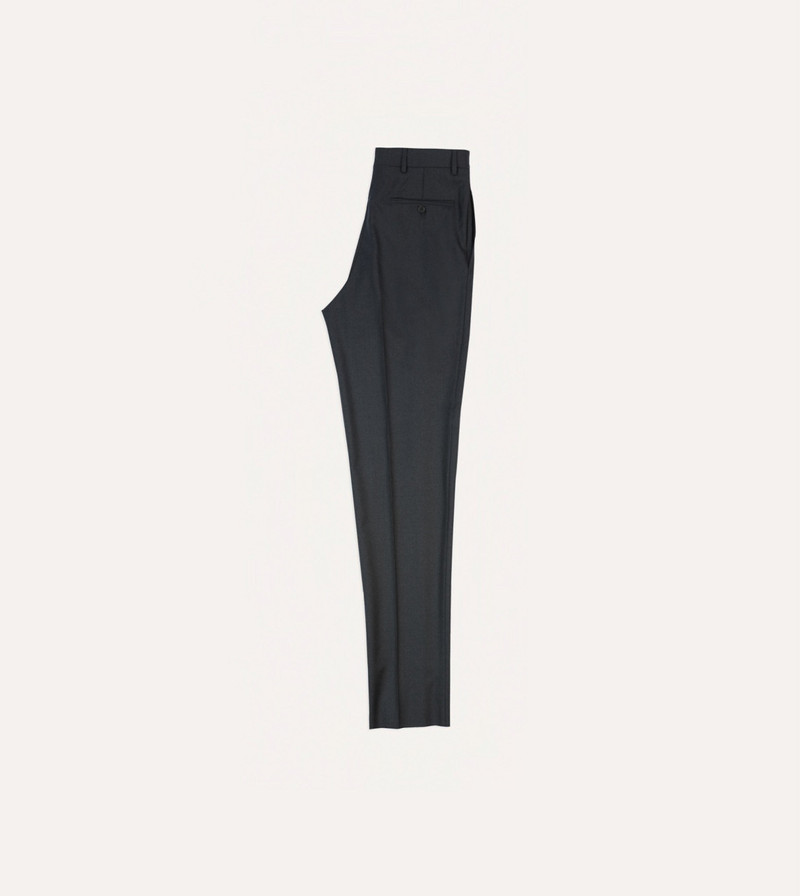 Grey Worsted Wool Flat Front Trouser 6