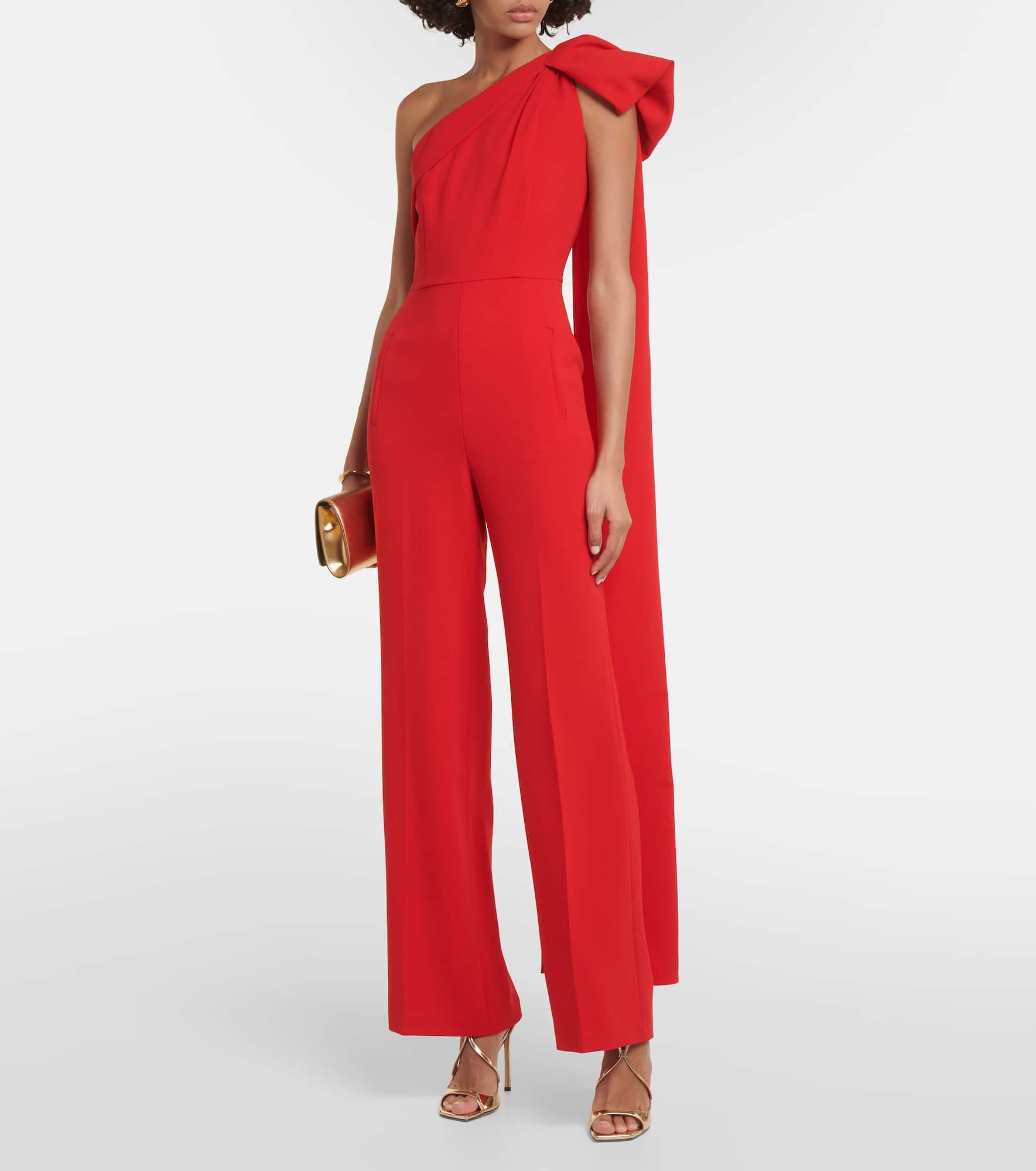 Bow-detail asymmetric cady jumpsuit - 2