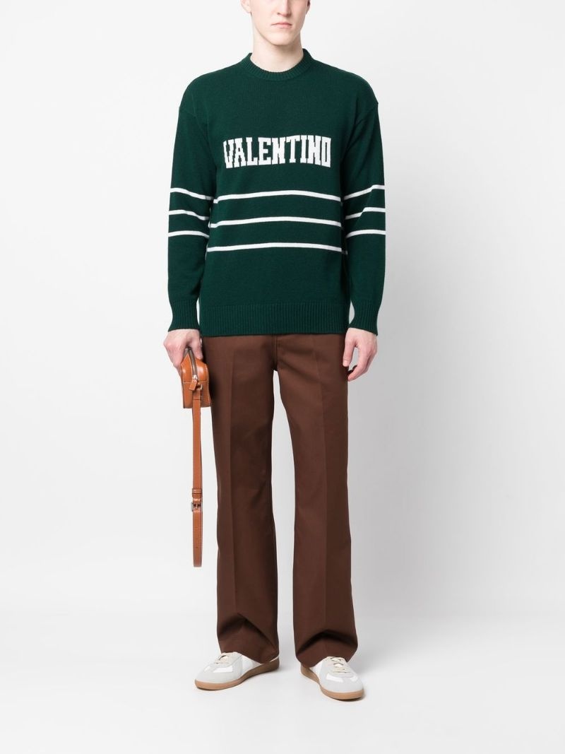 logo-intarsia crew-neck jumper - 4