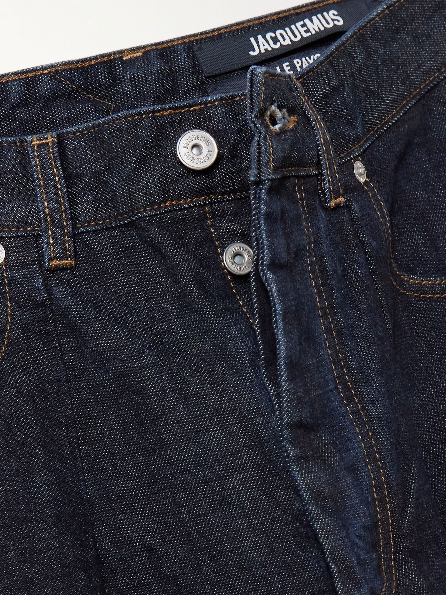 The Ovalo de-Nîmes pleated high-rise barrel-leg jeans Dark denim - 5