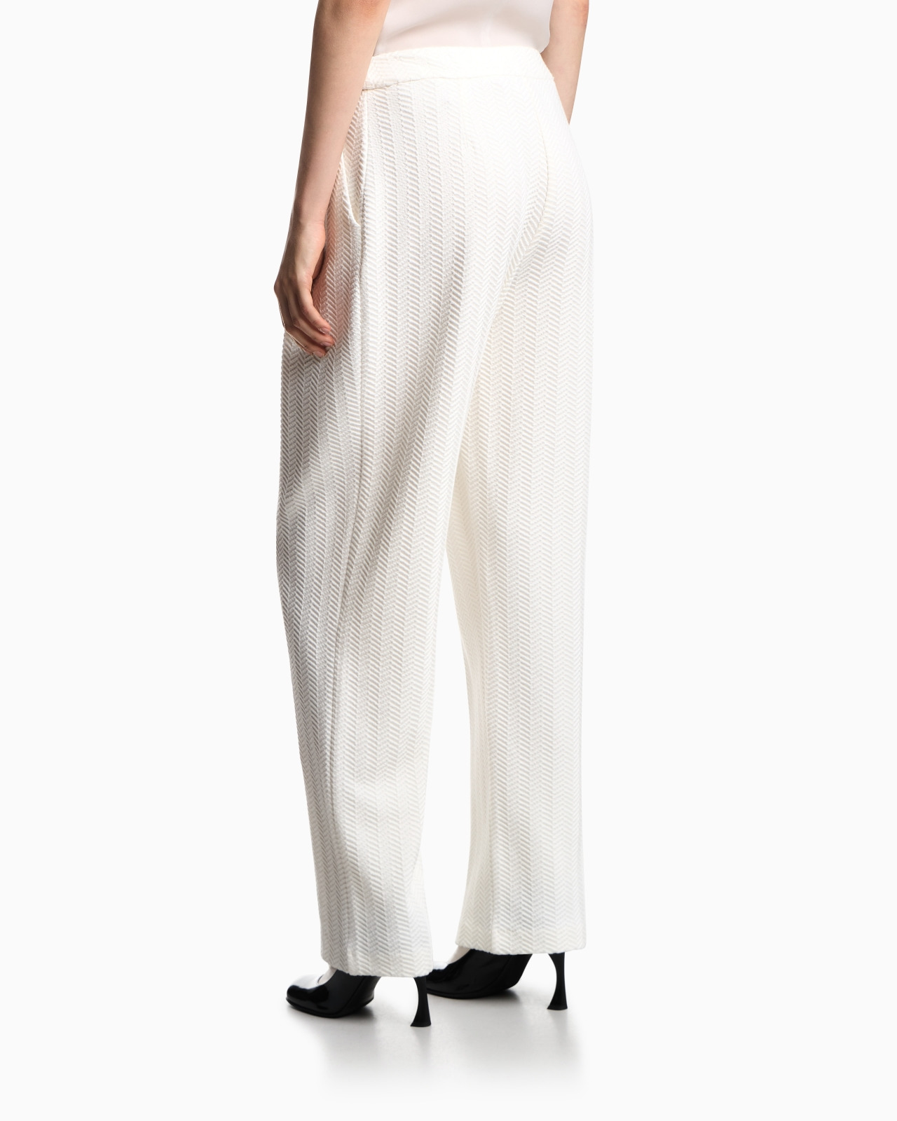 ASV CHEVRON MOTIF JERSEY TROUSERS WITH PLEATS - 3