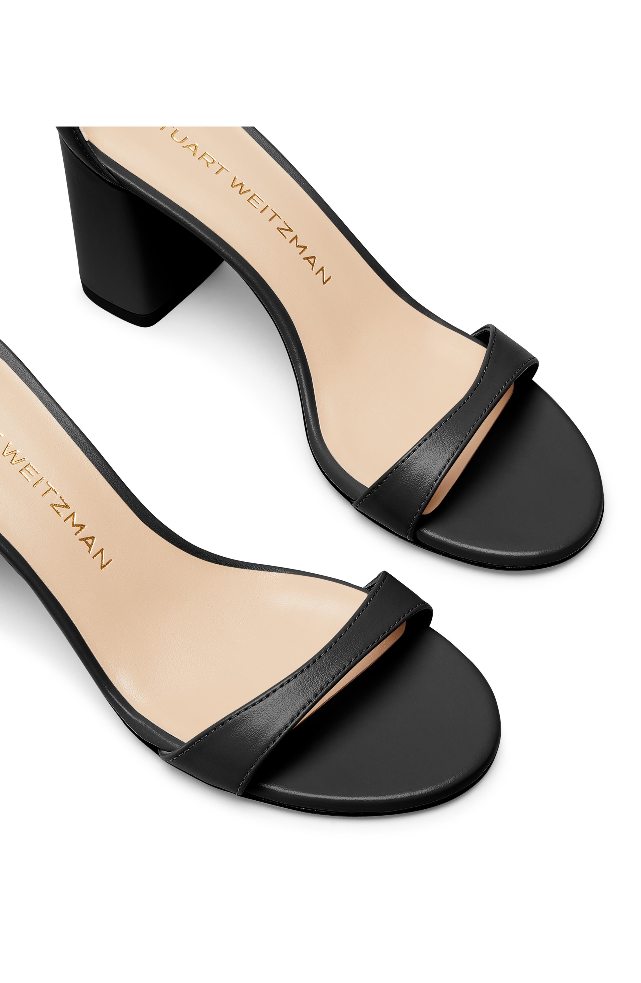Stuart Weitzman Nudist Block 75 Sandal in Black at Nordstrom - 4