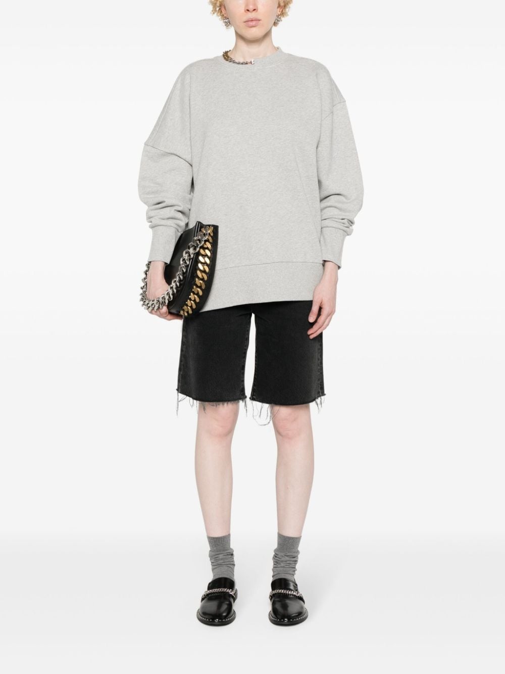 chain-link-detailing mÃ©lange sweatshirt - 2