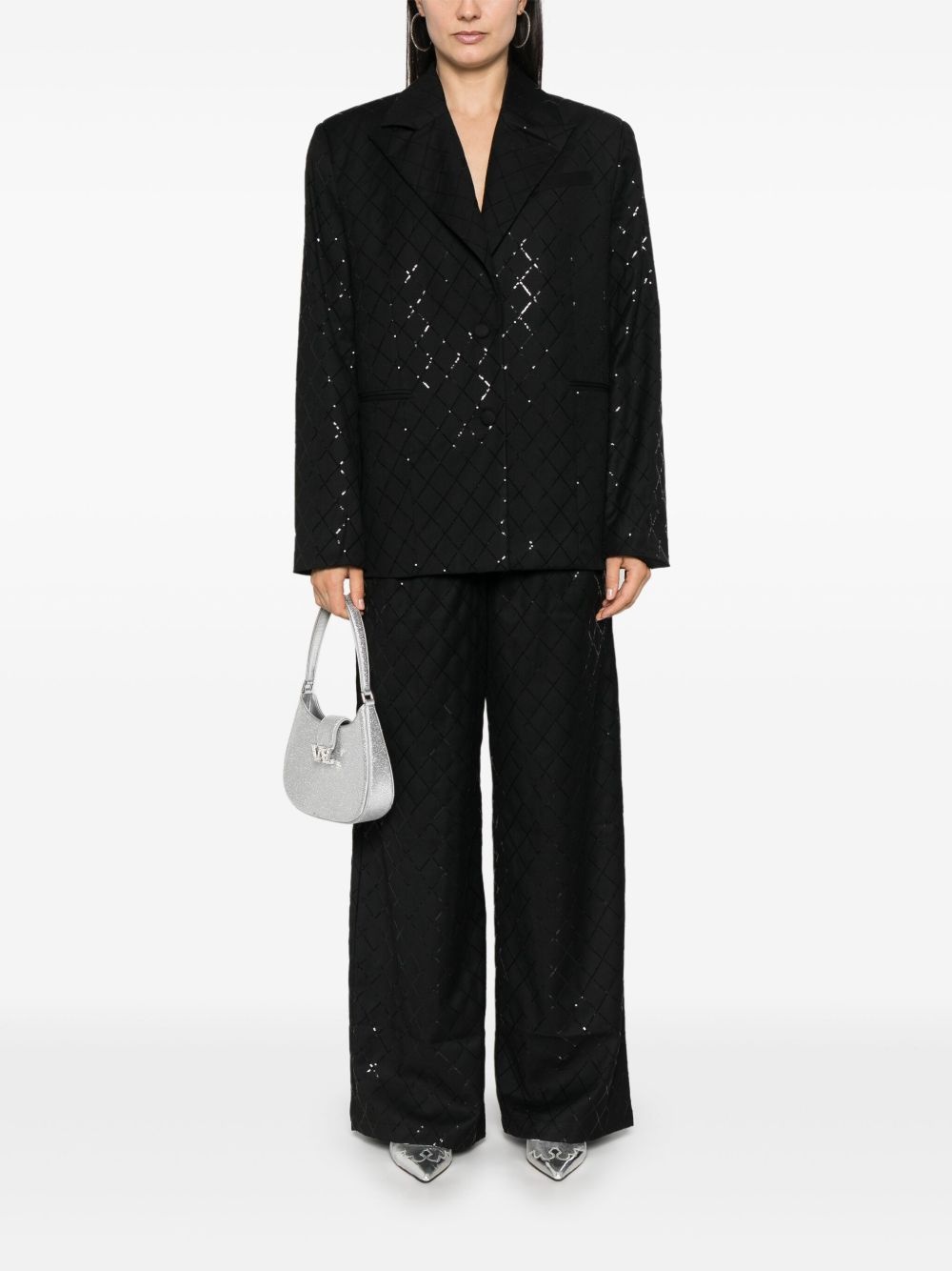 sequinned wide-leg trousers - 2