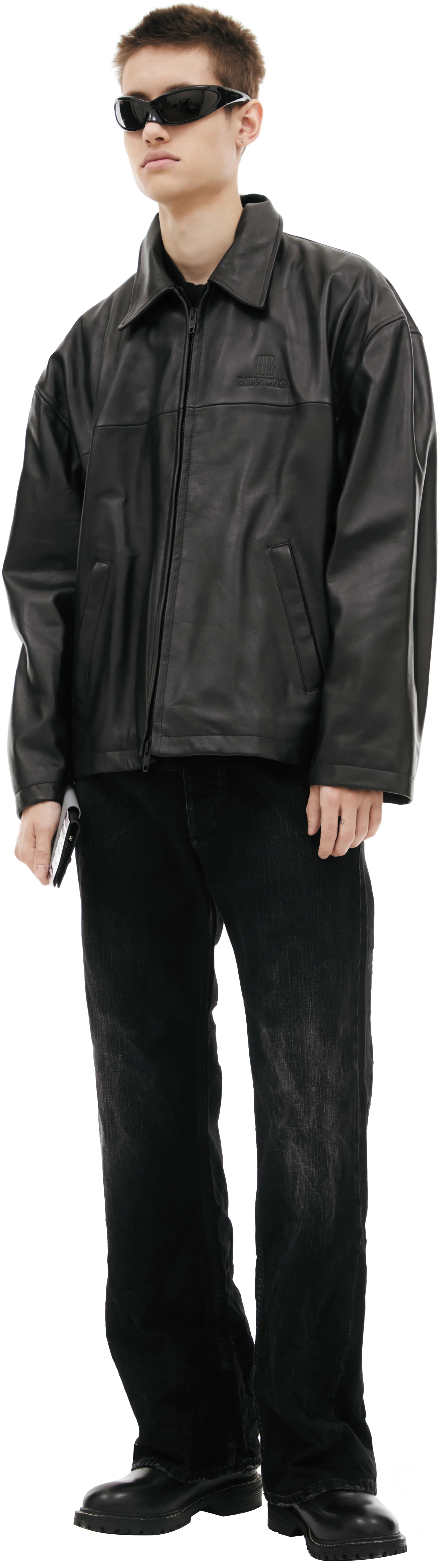 BLACK LEATHER JACKET - 1