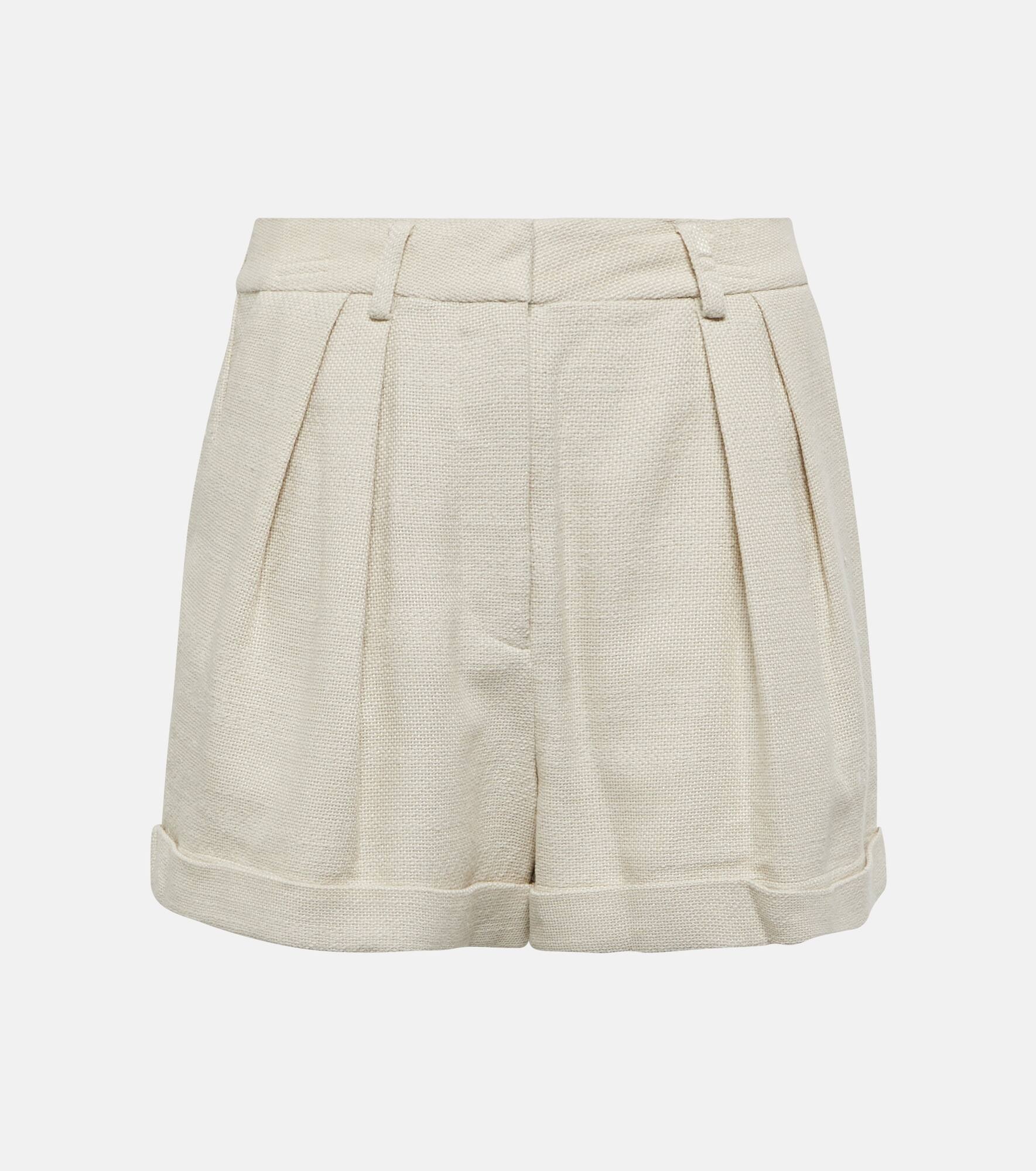 Luisa high-rise cotton-blend shorts - 1