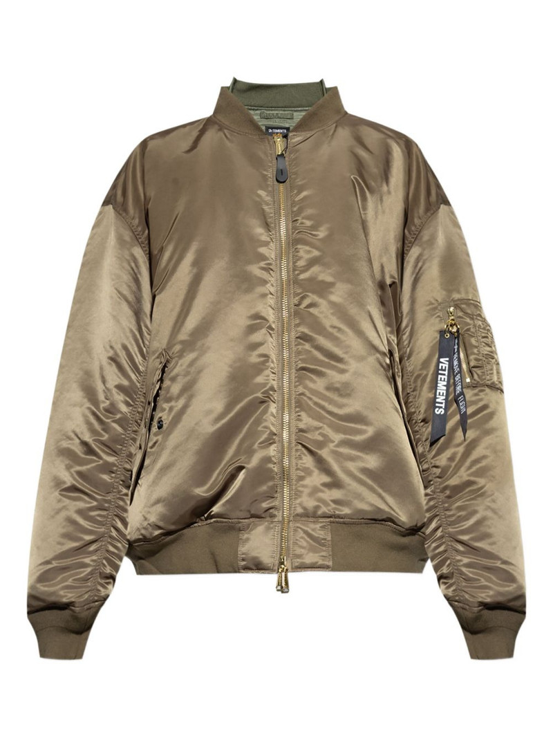 zip-fastening bomber jacket 1