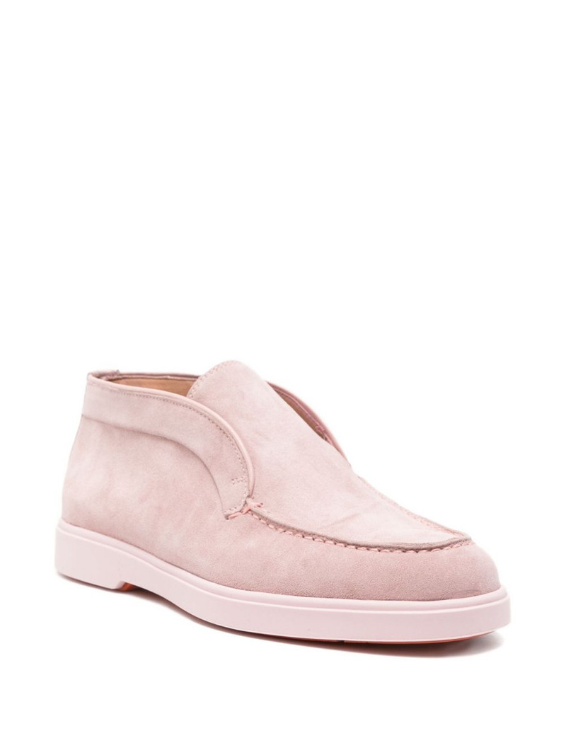 Santoni suede slip-on loafers outlook