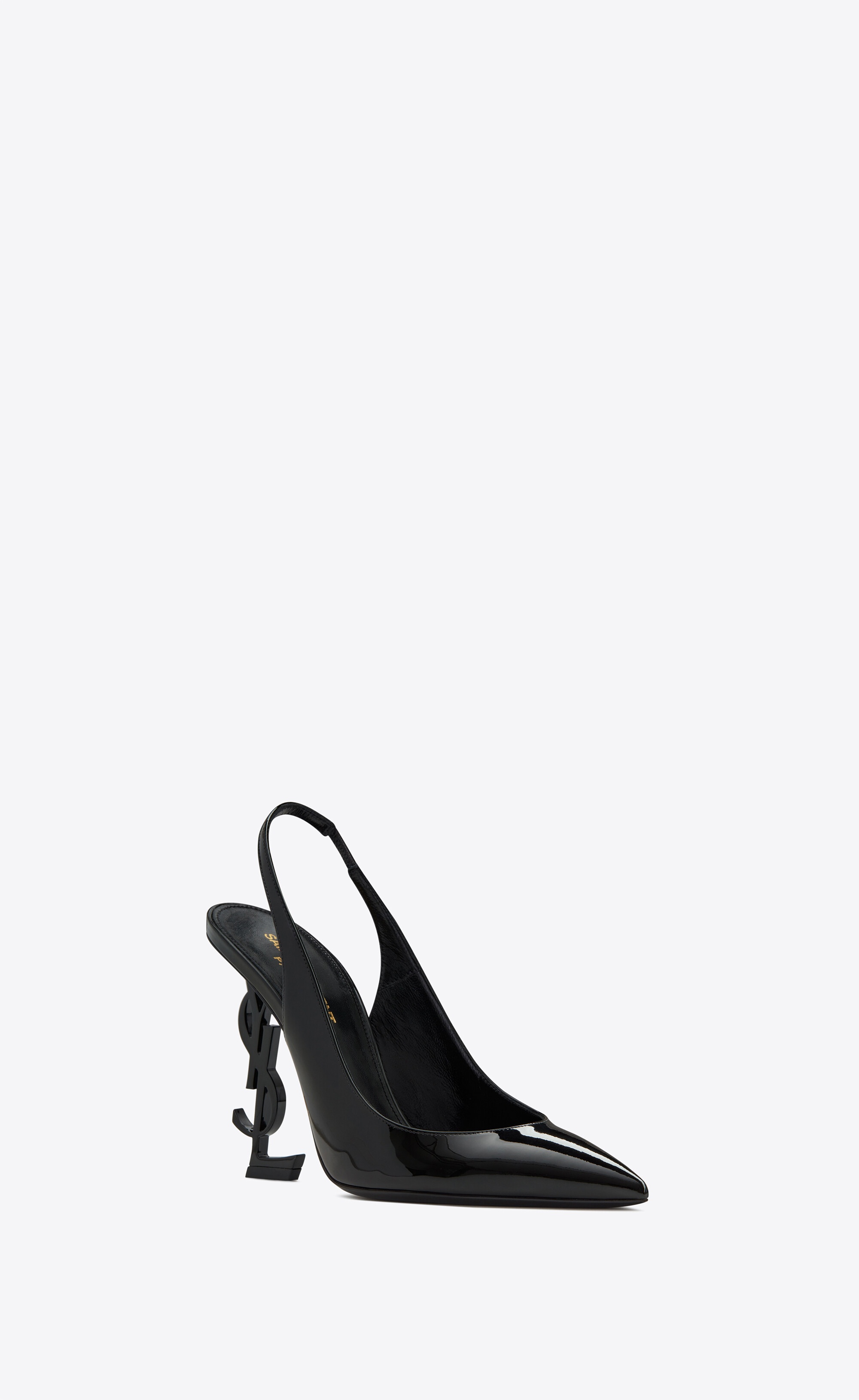 opyum slingback pumps in patent leather with black heel - 3