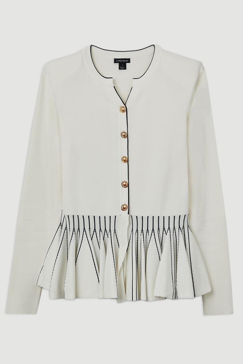 Viscose Blend Knit Peplum Jacket 4