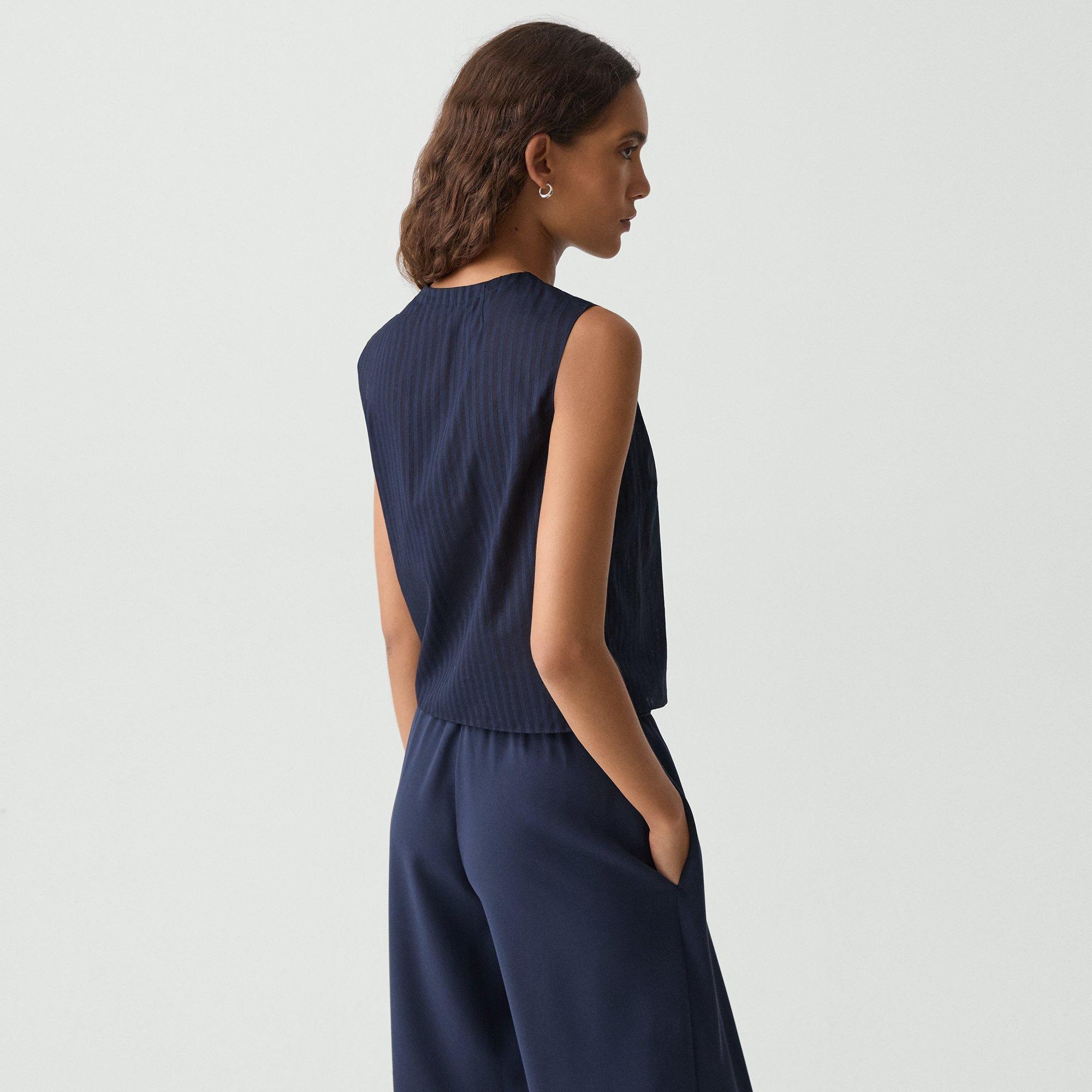 Button-Up Shell Top in Linear Cotton - 4