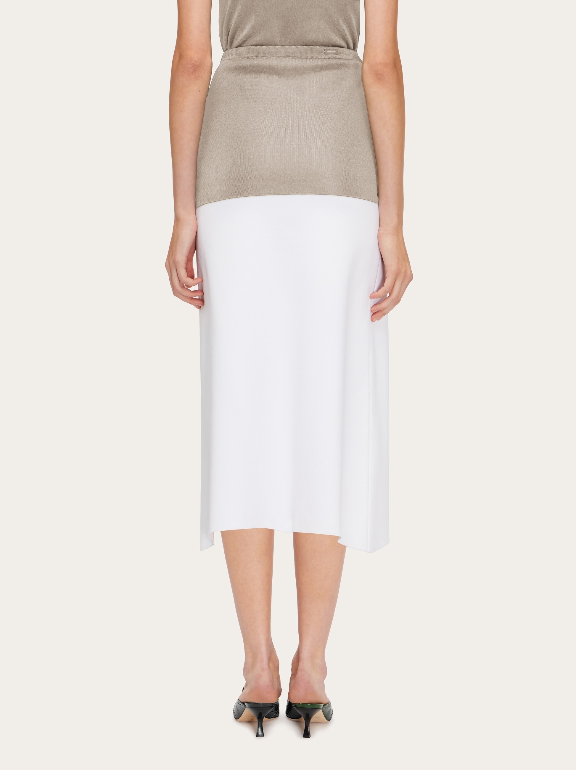 Two tone color block layered skirt - 4