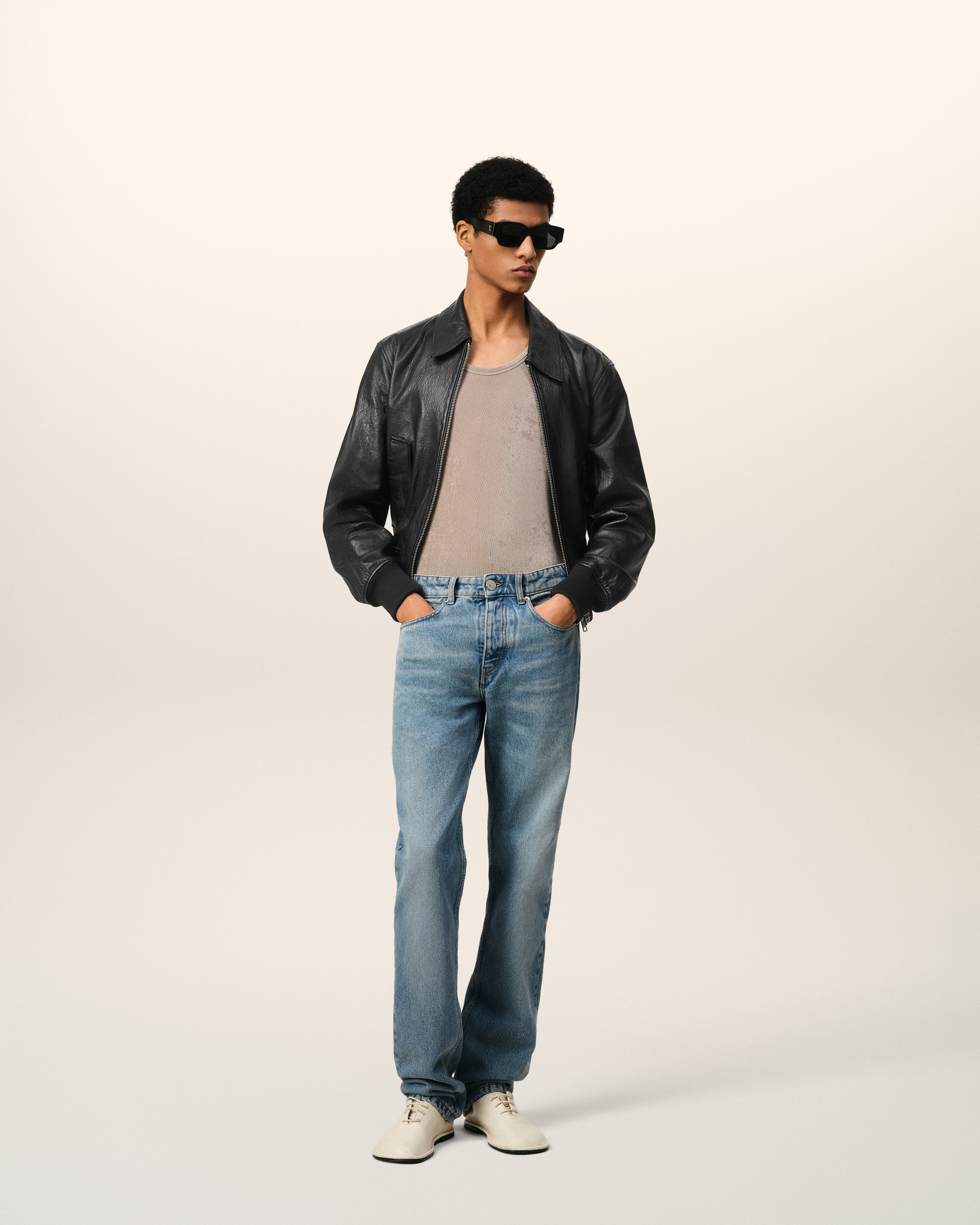 LEATHER ZIPPED JACKET - 4