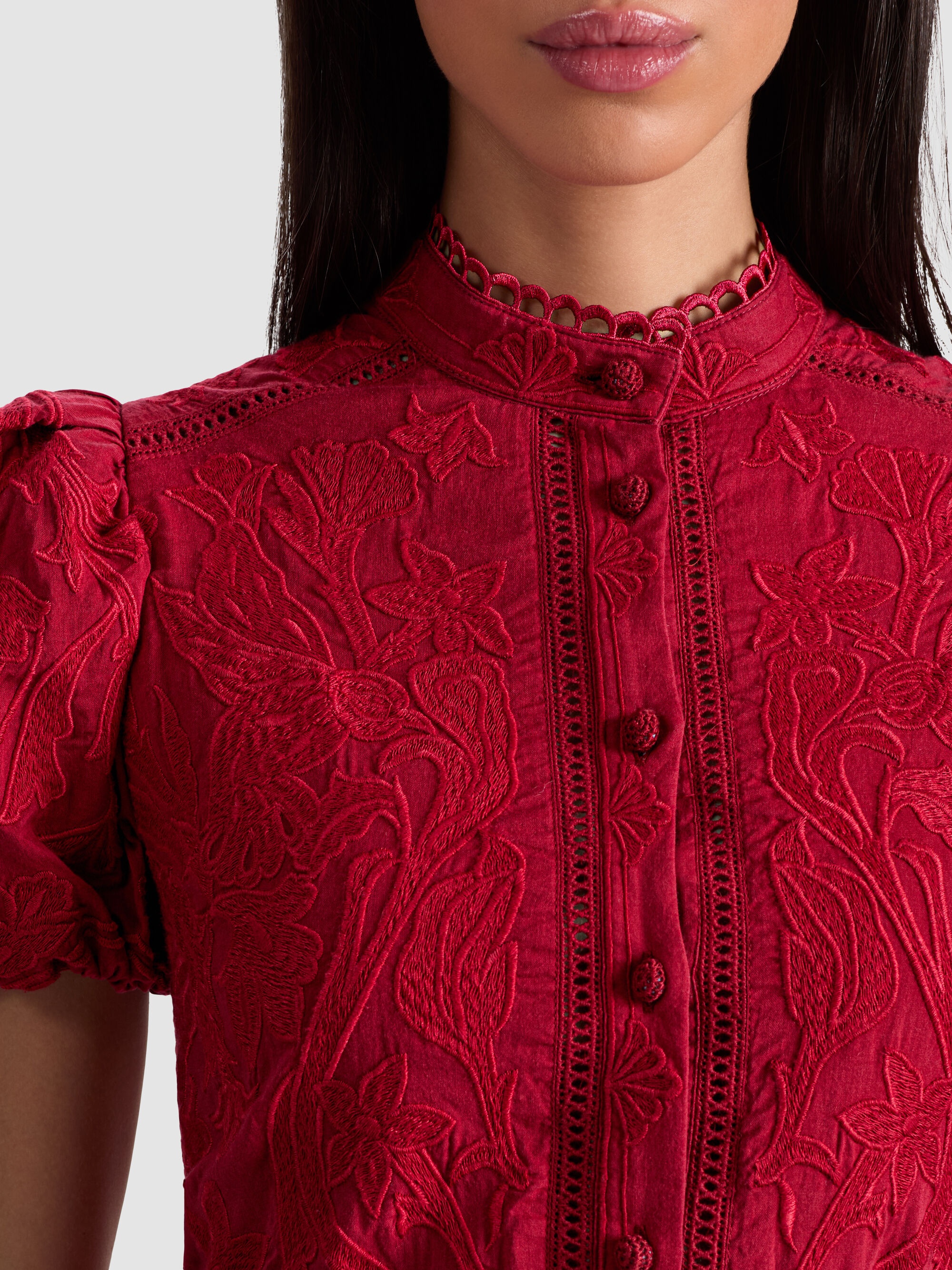 LORYN EMBROIDERED SHIRT DRESS - 2