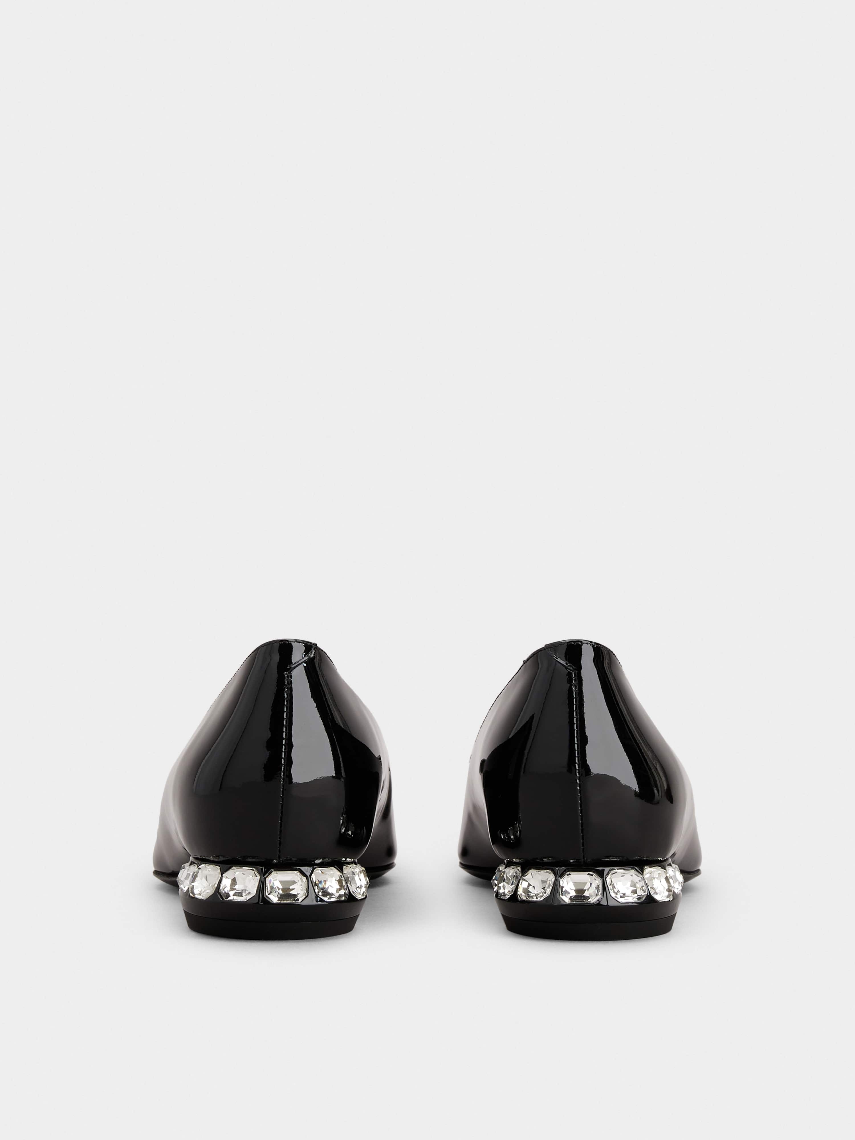 Strass Heel Covered Buckle Ballerinas in Patent Leather - 5