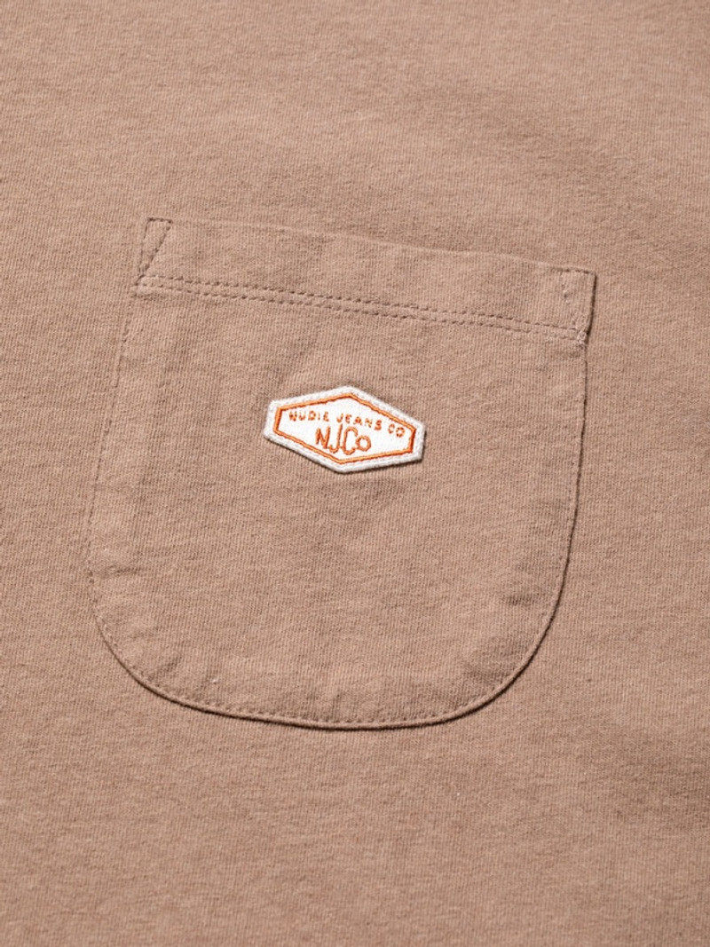 Leffe Pocket Tee Melange Brown 5