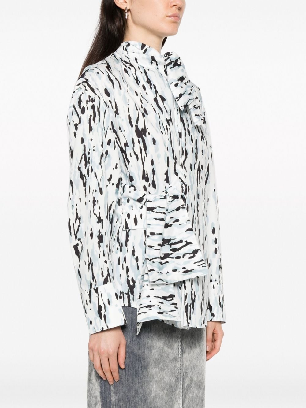graphic-print cotton blouse - 3