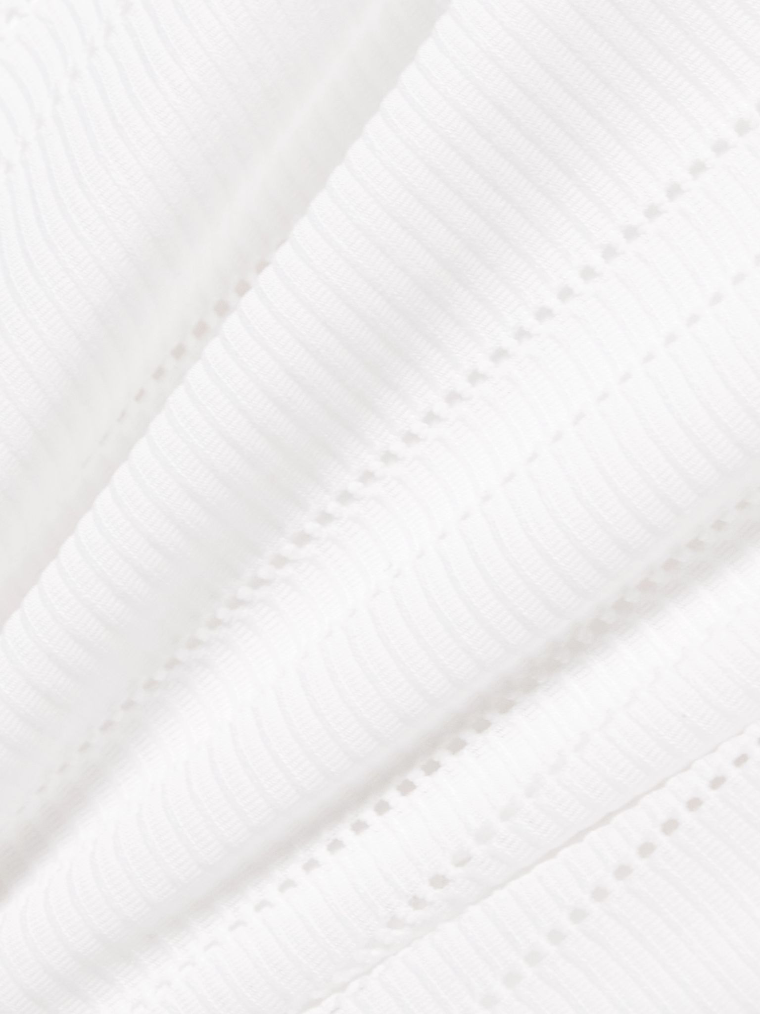 Ribbed pointelle-knit recycled swimsuit White - 4