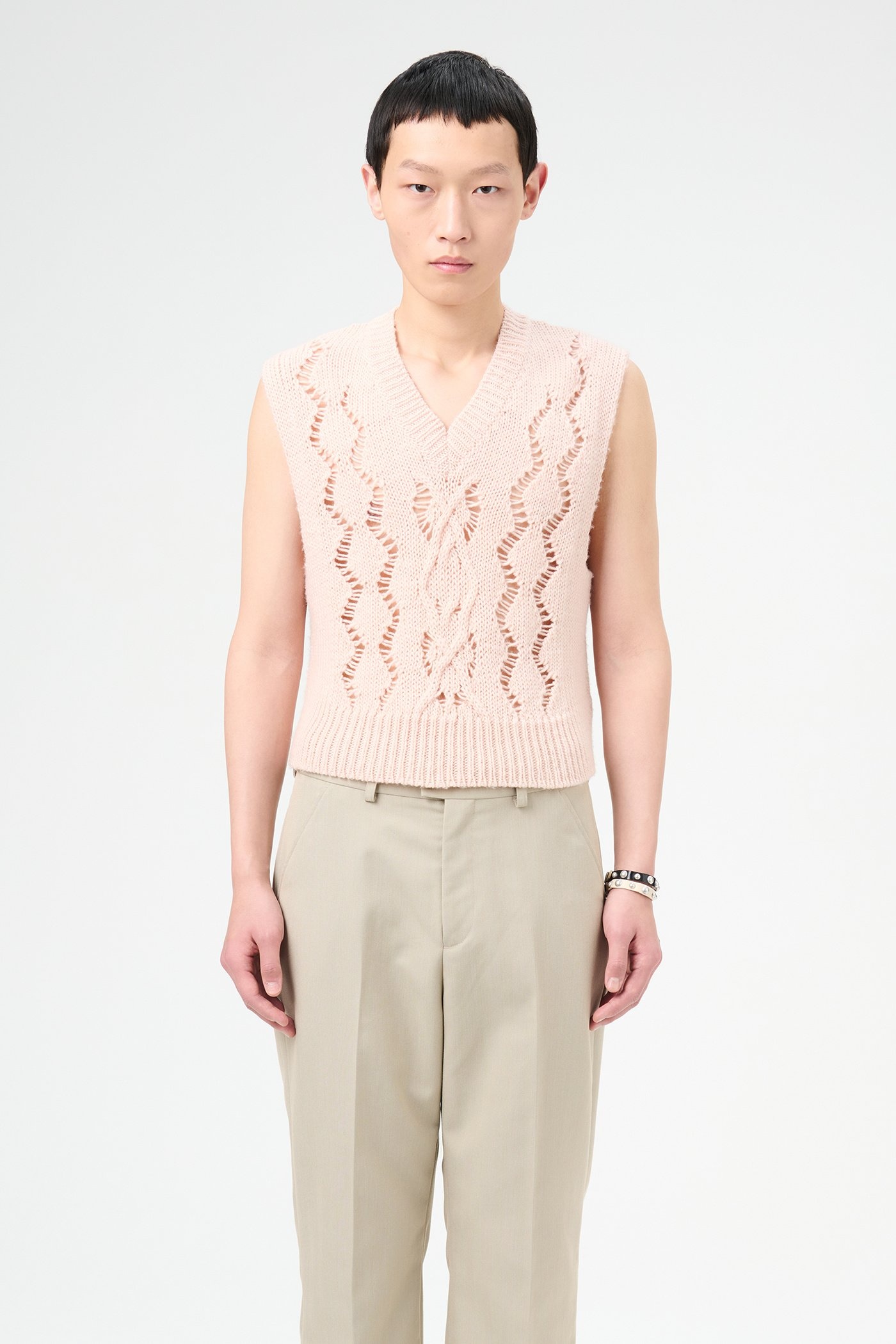 Cable Michigan Tank Delicate Pink Fisherman Wool - 3