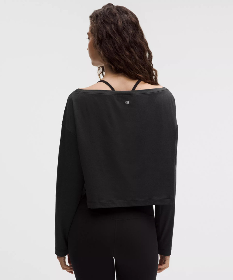 Softy Suedey Relaxed Boatneck Long-Sleeve Shirt 3